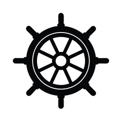 Obraz premium Ship Wheel Icon Vector Illustration