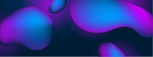 Abstract blue and purple blobs on a dark background provide a vibrant and modern design element suitable for backgrounds or digital art projects.