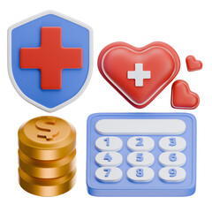 Obraz premium Family Medical Insurance 3D Illustration