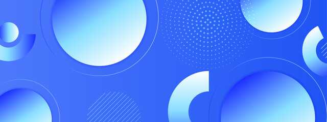 Abstract blue geometric design with circles. Modern and dynamic background suitable for website banners, digital presentations, and marketing materials.