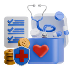 Health Insurance Checklist 3D Illustration