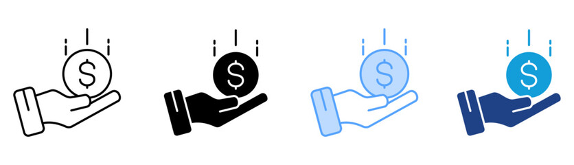 Funding Icon Set Multiple Style Collection