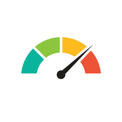 speedometer  logo icon illustration flat
