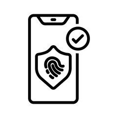 Vector black line icon for Fingerprint