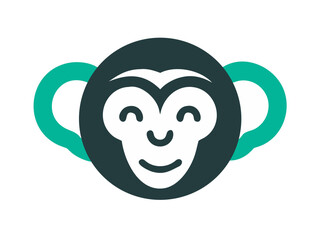 Obraz premium Monkey logo sat vector desigen 