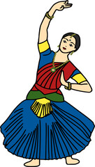 Lady doing Kathak , Indian Traditional Dance 