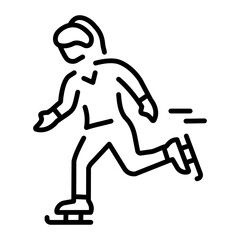 A line style icon showing skating