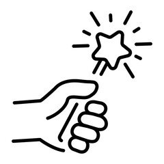 A linear style icon representing magic wand