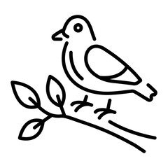 A line style icon showing bird