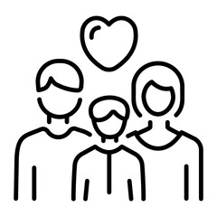 Fototapeta premium An outline style icon depicting family