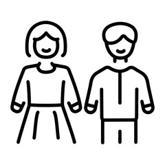 A linear style icon representing 