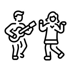 An outline style icon depicting beach dance