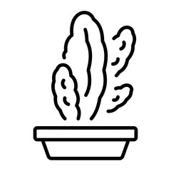 An outline style icon depicting cactus