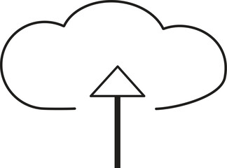 Cloud Download Icon - Minimalist Line Style