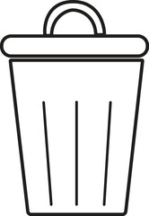 Trash Bin Icon – Outline Minimalist Garbage Can