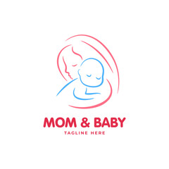 logo abstract of a mother and baby