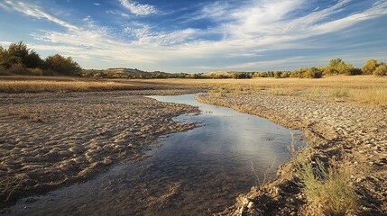 Dried Riverbed Through the Valley
