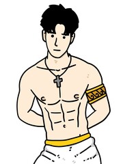 Fototapeta premium cute man cartoon on white background