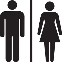 Male female restroom symbols icons