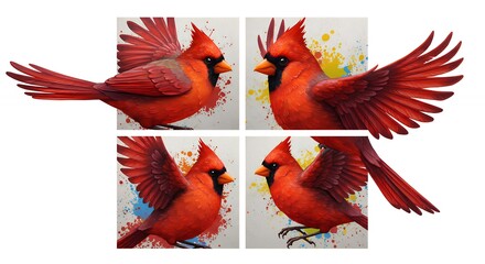 Fototapeta premium Cardinal flight images digital illustration