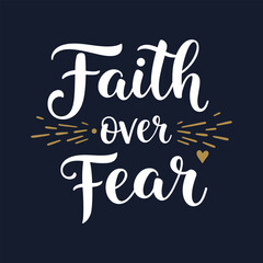 Faith Over Fear Christian Quote Typography Design