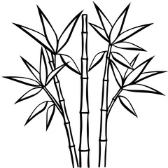 Obraz premium Abstract Bamboo Stalks Linear Art Vector