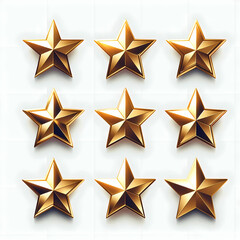 Fototapeta premium Golden Star Icon Set