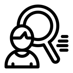 Person Under Magnifying Glass Icon