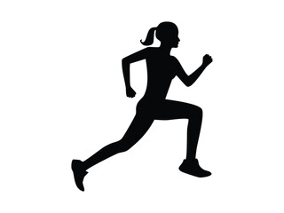 Silhouette design of a person running, marathon, jogging, sports, health