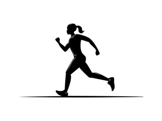 vector design silhouette running and marathon sports, health style