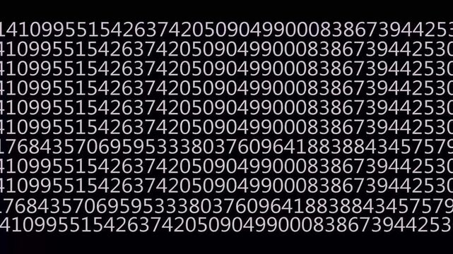 binary code on black background Abstract background or foreground with binary code. Digits 0 1 changes randomly. Alpha channel transparent background. code binary zeros to nine bits animation 