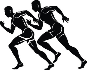 Relay Run Silhouette Vector Illustration
