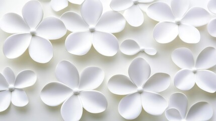 Elegant White Floral Arrangement: Textured Petals on a Minimalist Background