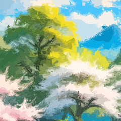 Various oil paintings, flowers, lakes, landscapes, forests, swallows, landscapes, lotus flowers, lotus leaves, swans, tulips