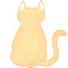 Sitting Cat Illustration with a Soft and Calm Mood