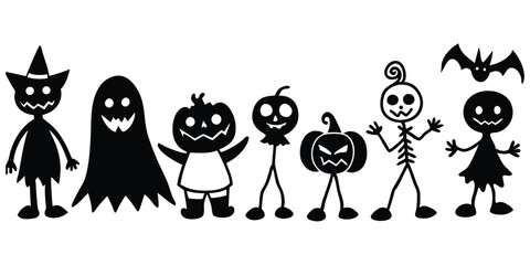 Halloween Silhouette Set Collection Vector Design