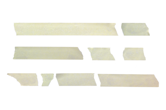 set of beige adhesive torn tape isolated transparent png background,Paper tape sticker with ripped edges,Design template or mockup.Torn masking tape,Design elements.	