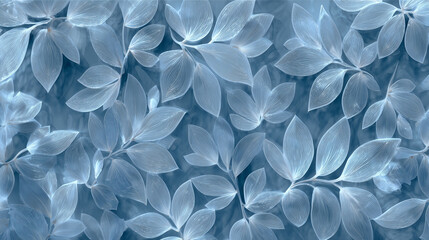 Icy cool leaf pattern background wallpaper