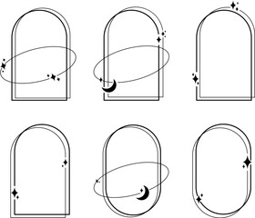 Aesthetic Frames with Sparkles Modern Decorative Elements for Social Media and Design