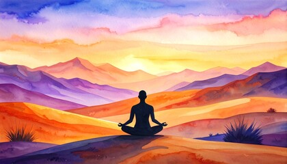 Obraz premium Abstract Meditating Figure with Interconnected Lines
