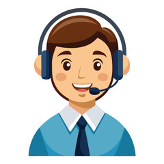 Male call handler smiling and professional
