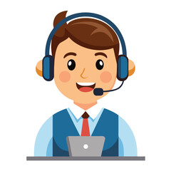 Young happy professional offering tech support