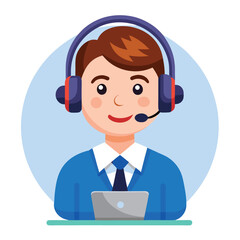 Young smiling man providing remote support