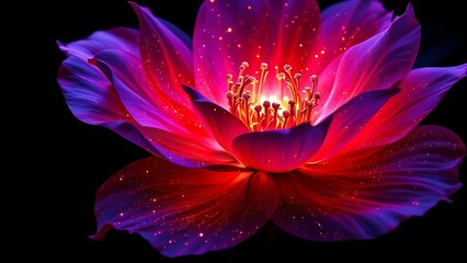 Glowing Cosmic Flower Petals vibrant