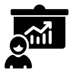 Person Presenting Growth Graph