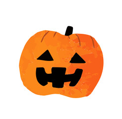 ハロウィンのかわいいジャック・オ・ランタン（手描き風）