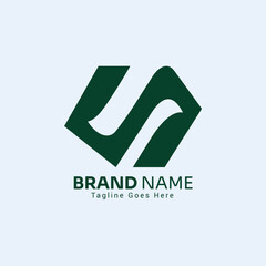 Simple logo Image. Green geometric shape style. Flat Vector Logo Design Template Element Usable for Business and Branding Logos.