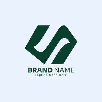 Simple logo Image. Green geometric shape style. Flat Vector Logo Design Template Element Usable for Business and Branding Logos.
