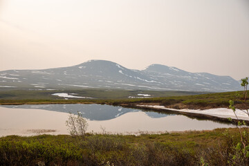 lake and mountains