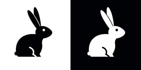 Rabbit Silhouette Vector Art & Icon